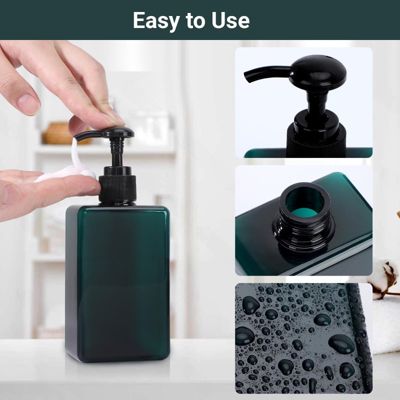 Suream 9.5oz Refillable Pump Press Bottles, Plastic Shampoo and Conditioner Dispenser, 280ml Reuable Cosmetic Empty Bottle, Bathroom Countertop Shower Dispensers for Body Wash, Hand Sanitizer, 3Pack - Image 4
