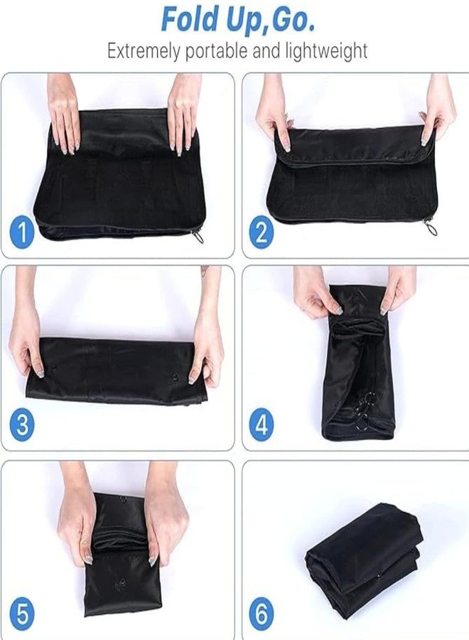 Sprqcart Polyester 7 Set Travel Organizer Bag 3 Packing Cubes + 3 Pouches + 1 Toiletry Organizer Bag (Black, 10 Cm, 11 Cm) - Image 3