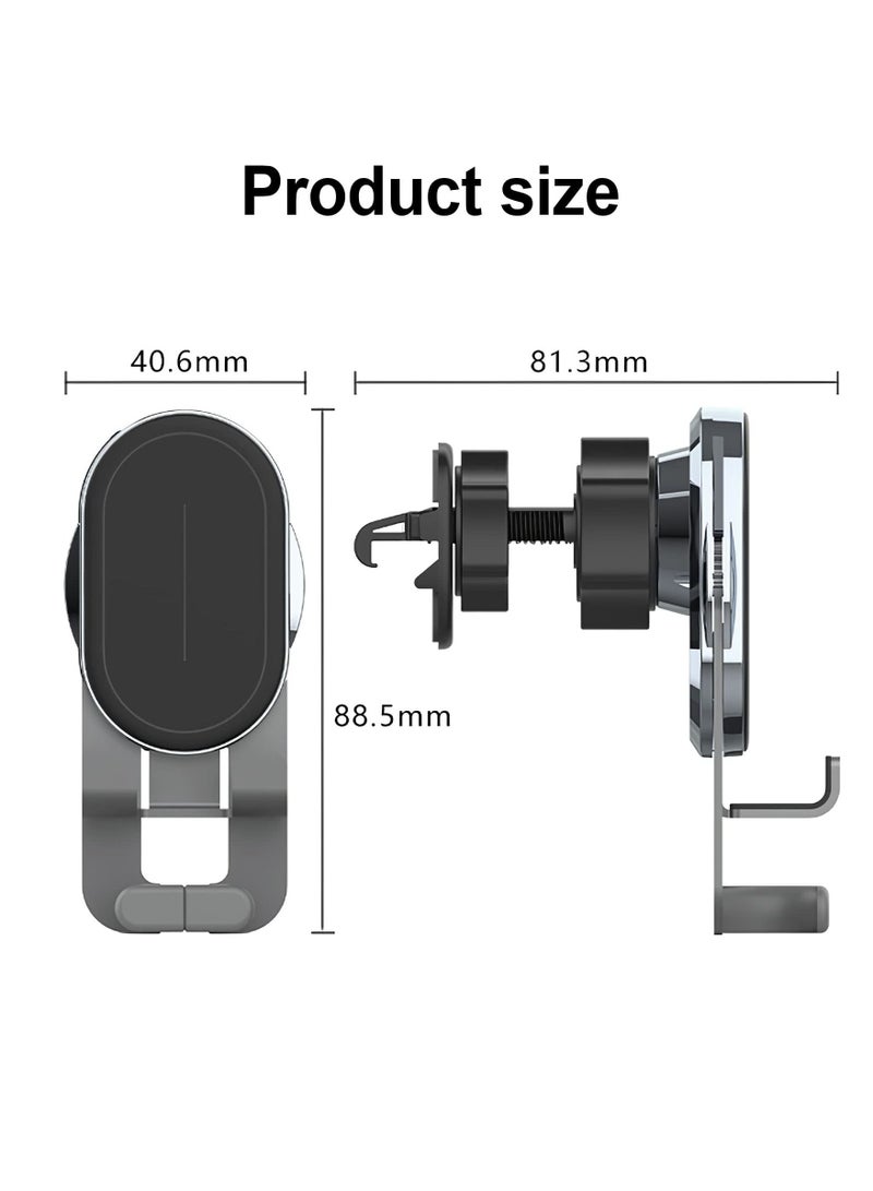 KASTWAVE Car Cell Phone Holder, Car Phone Mount Upgraded Gravity with Newest Air Vent Clip Auto Lock Hands Free Phone Holder, Interior Accessories, Fit for iPhone 11/12 & Samsung, Android Cell Phones (Black) - Image 2