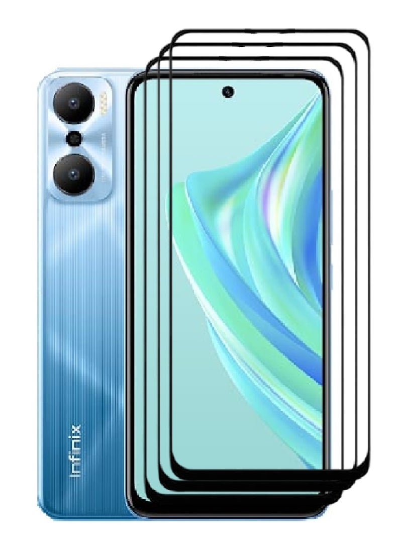 AINA 3 Pieces Tempered Glass Screen Protector 5D Designed For Infinix Hot 20 Play Full Glue Edge to Edge Full Screen Coverage And Bubble Free - Image 1