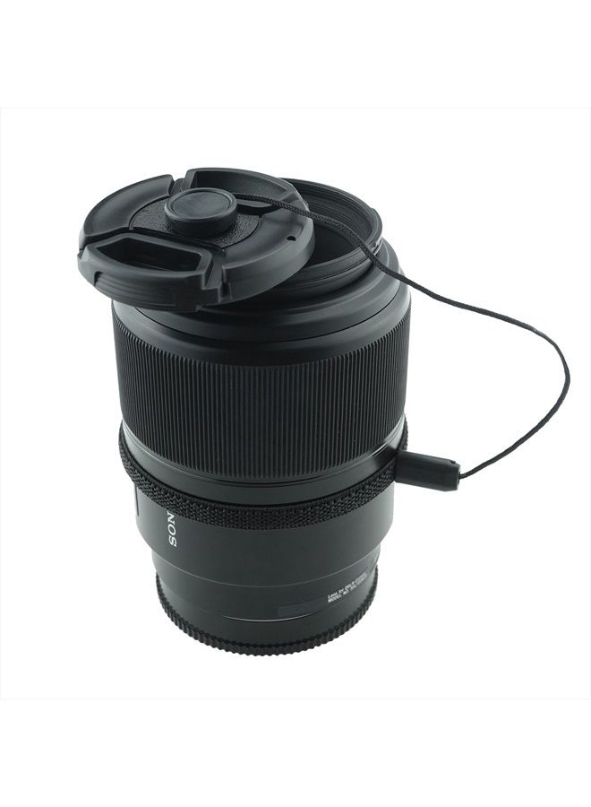 CamKix طقم غطاء عدسة 58 مم - 4 أغطية عدسة قابلة للتثبيت لكاميرات DSLR - 4 حافظات لأغطية العدسة - قطعة قماش تنظيف من الألياف الدقيقة متضمنة - متوافق مع كاميرات نيكون، كانون، سوني (58 مم) - Image 4