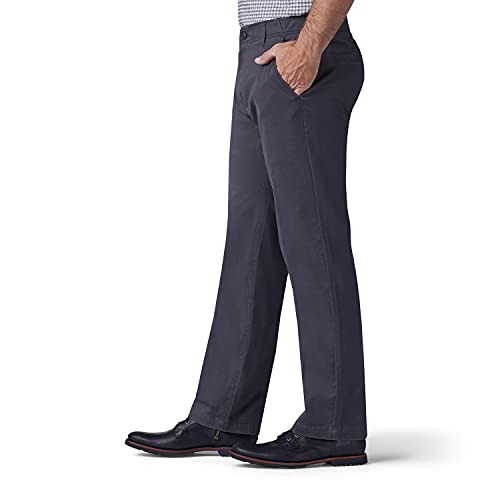 Lee Men's Extreme Motion Flat Front Regular Straight Pant Charcoal 33W x 32L - Image 2