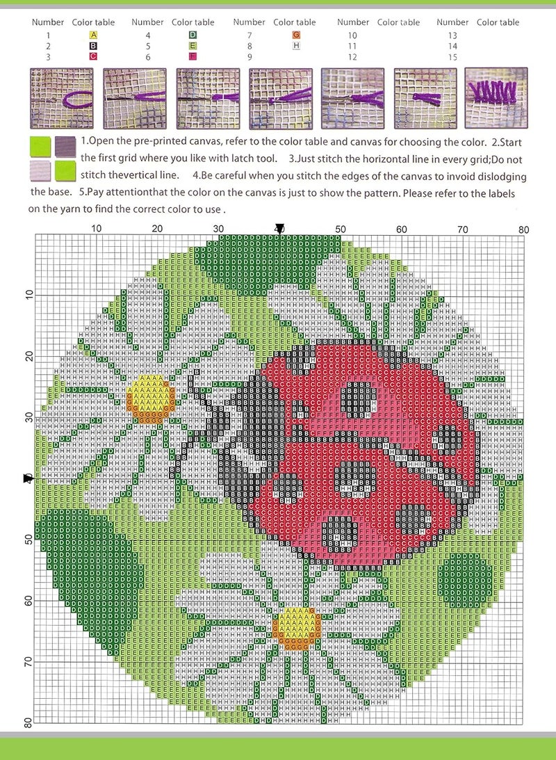LUBOT 20"*20" Bear Paw Latch Hook Kits Rug Making Kits DIY Crafts for Adults/Kids with Printed Canvas Pattern Crochet Kit - Image 4