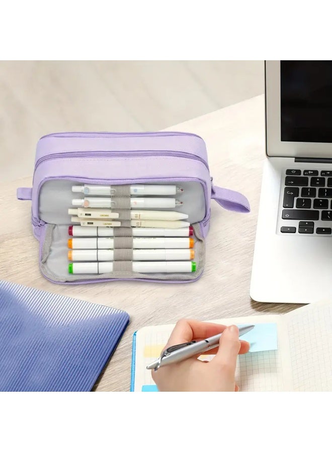 Double-Zip Insulated Pencil Case: High Capacity, Stylish, and Durable Viscose Fabric Case for Students and Professionals - Image 3