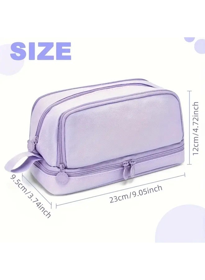 Double-Zip Insulated Pencil Case: High Capacity, Stylish, and Durable Viscose Fabric Case for Students and Professionals - Image 4