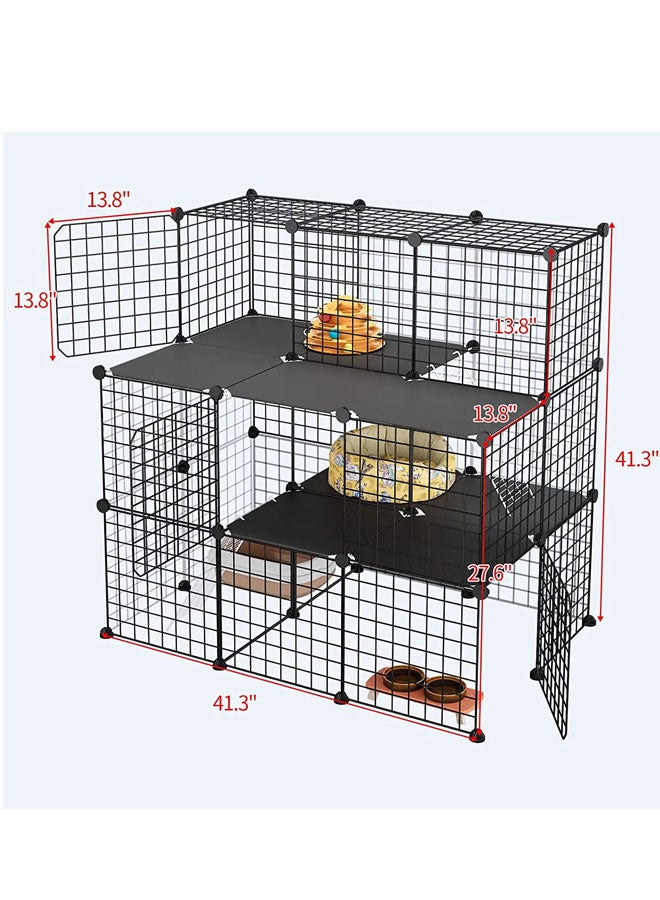 Generic Large Cat Cage Cat Playpen Detachable Metal Wire Indoor DIY Kennels Crate Large Exercise Place Ideal for 1-4 Cats  - Image 2
