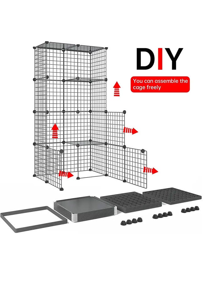Generic Large Cat Cage Cat Playpen Detachable Metal Wire Indoor DIY Kennels Crate Large Exercise Place Ideal for 1-4 Cats  - Image 5