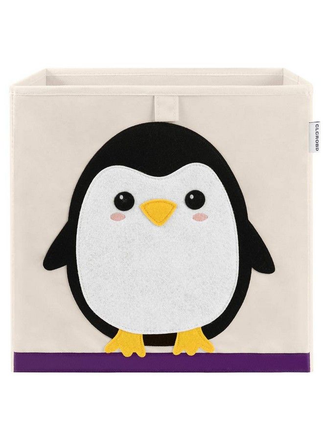 CLCROBD Foldable Animal Cube Storage Bins Fabric Toy Box/Chest/Organizer For Kids Nursery 13 Inch (Penguin) - Image 2