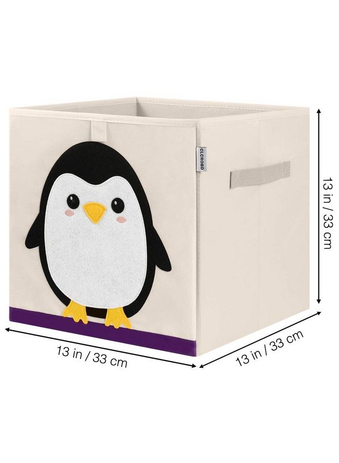 CLCROBD Foldable Animal Cube Storage Bins Fabric Toy Box/Chest/Organizer For Kids Nursery 13 Inch (Penguin) - Image 3