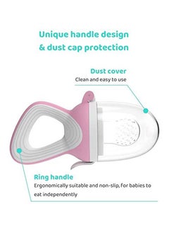 Bebiland 2-Piece Baby Fresh Food Feeder with 3 Sizes Silicone Pouches, Fruit Teether Pacifiers in Appetite Stimulating Colors  - Image 3