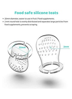 Bebiland 2-Piece Baby Fresh Food Feeder with 3 Sizes Silicone Pouches, Fruit Teether Pacifiers in Appetite Stimulating Colors  - Image 5