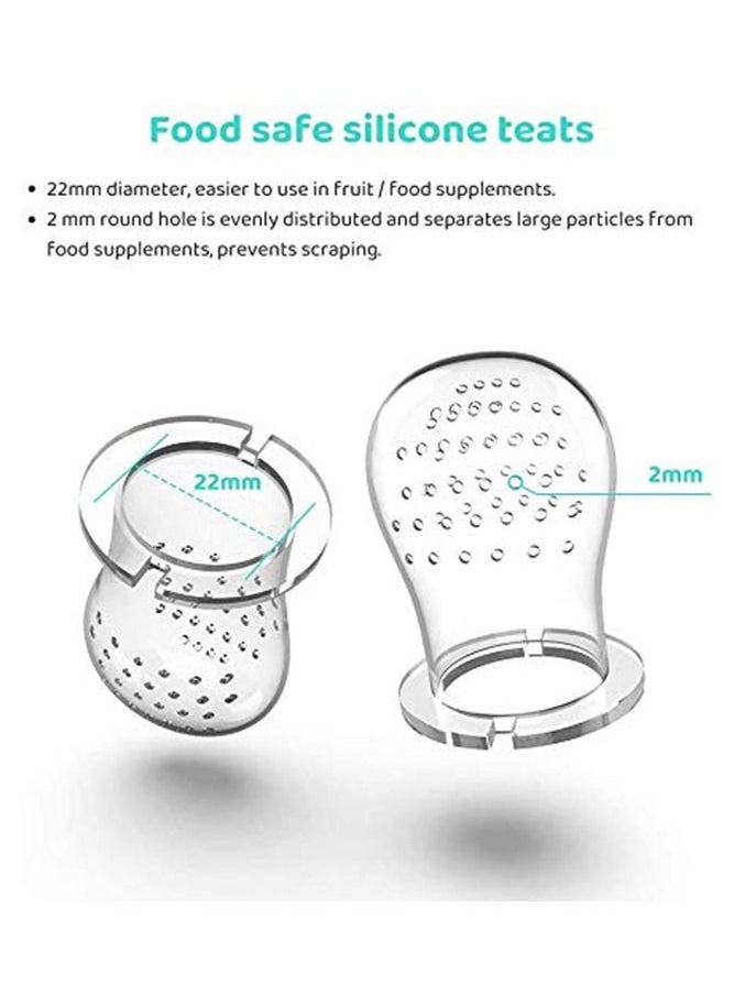 Bebiland 2-Piece Baby Fresh Food Feeder with 3 Sizes Silicone Pouches, Fruit Teether Pacifiers in Appetite Stimulating Colors  - Image 5