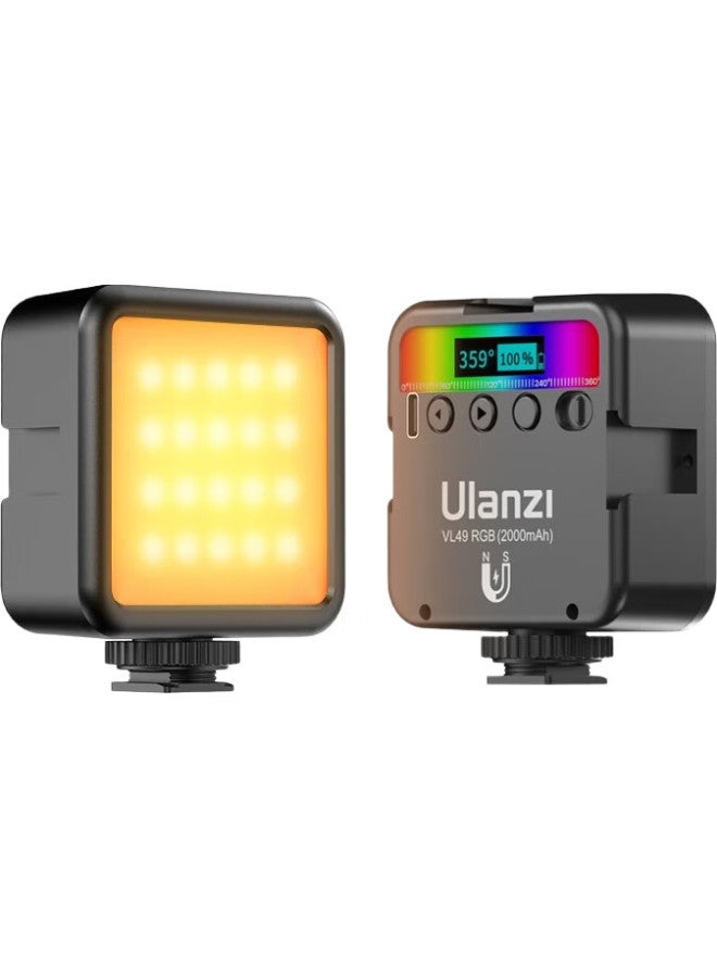 Ulanzi Vl49 Rgb Magnetic Full-Color Fill Light, Portable Led Pocket Dual-Color Temperature Photography Light, Mirrorless Camera Flash, Mobile Phone Indoor Portrait Light, Constant Light - Image 2