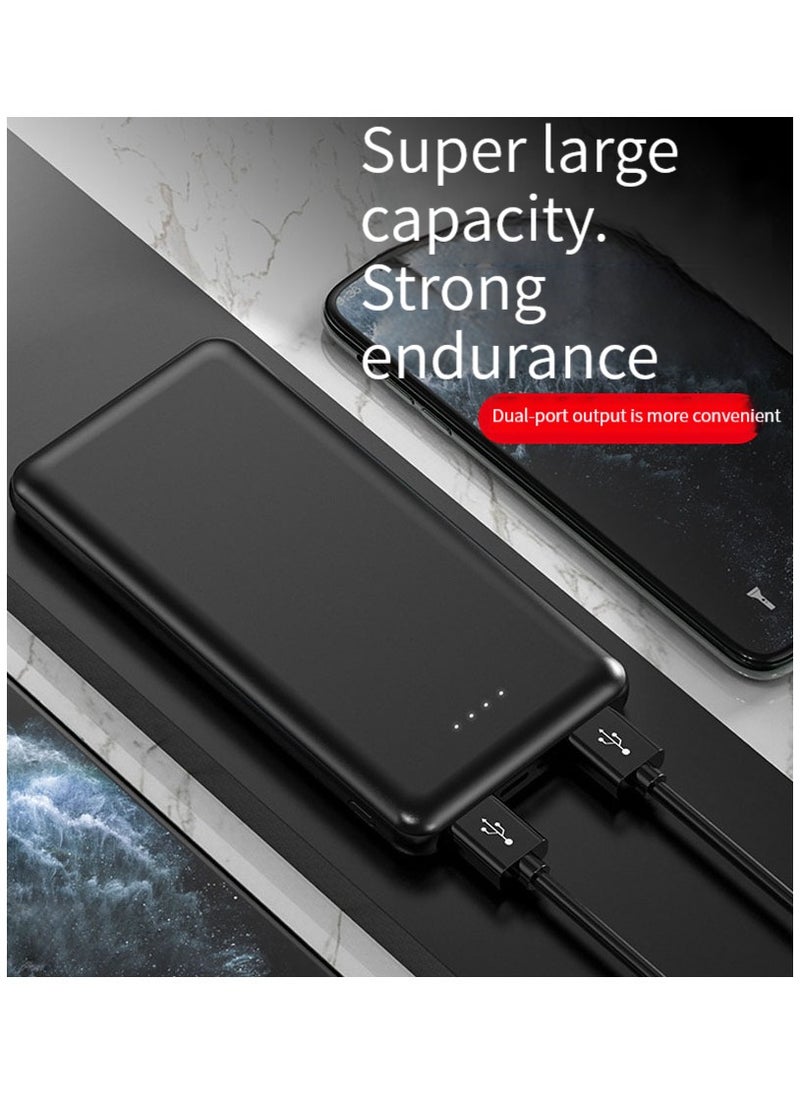 JEEJPV Fast charge power bank 10000mah USB large capacity portable mobile charging bank Black  - Image 3