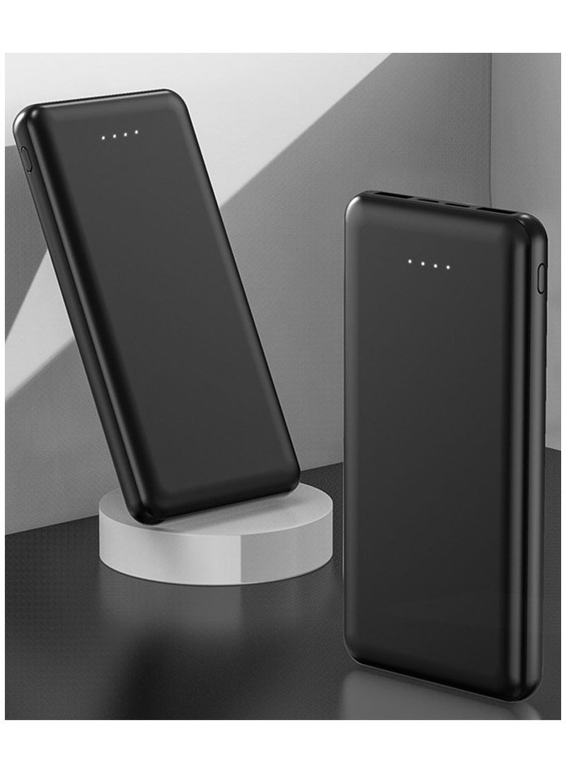 JEEJPV Fast charge power bank 10000mah USB large capacity portable mobile charging bank Black  - Image 2