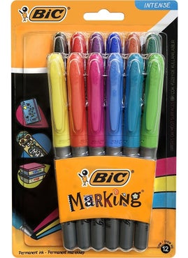Bic Intensity Permanent Marker 12 Colors  - Image 1