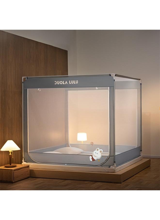 Bluejw Class A Maternal And Infant Grade Baby Anti-fall Mosquito Net Children's Household Dust-proof Thickened Full Bottom Stainless Steel Zipper Cartoon New  - Image 1