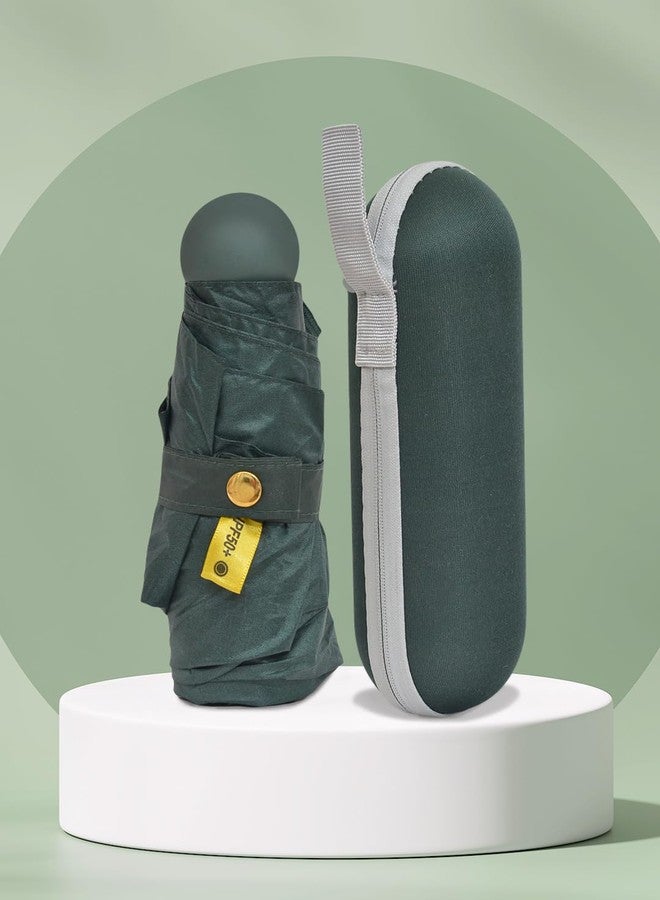 FABINALIV Green Solid Waterproof 3 Fold Compact Umbrella with Case (FLUB-1023-Green) - Image 2
