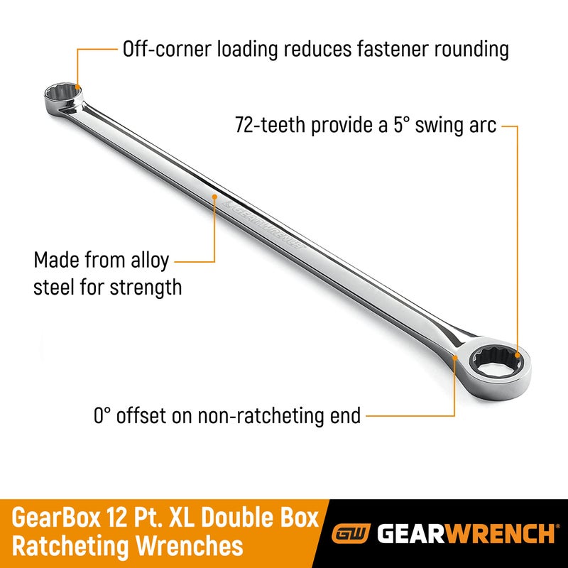GEARWRENCH 10mm 12 Point XL GearBoxâ„¢ Double Box Ratcheting Wrench - 85910 - Image 2