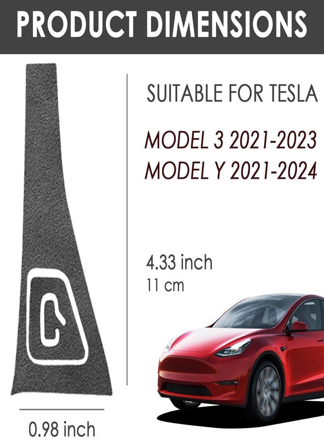 TSTESE 4PCS Door Open Button Stickers Compatible with Tesla Model 3 Model Y (2021-2024) Suede Sticker Wrap Decor Interior Accessories Door Lock Switch Trim Decorations Stickers (Black) - Image 5