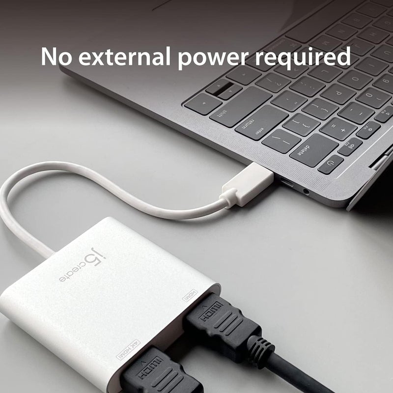 J5 Create USB to HDMI Adapter - Dual HDMI USB 3.0 Multi-Monitor Cable | 4K + 1080p | Compatible with Windows and macOS (JUA365) - Image 5