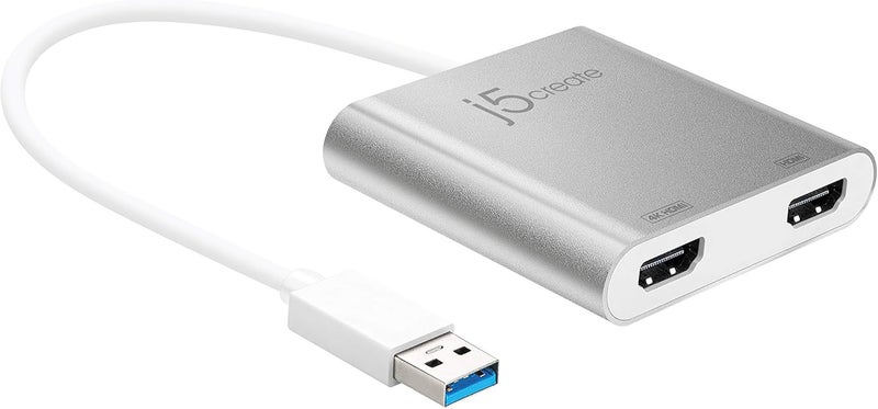 J5 Create USB to HDMI Adapter - Dual HDMI USB 3.0 Multi-Monitor Cable | 4K + 1080p | Compatible with Windows and macOS (JUA365) - Image 1