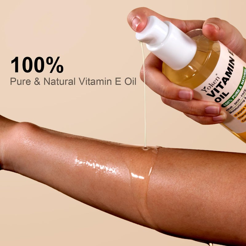 Yoken Vitamin E Oil 8 Oz Organic Vitamin E oil for Skin Vitamine oils for Face Perfect Bath and Body Oil Cold Pressed Hexane Free Non-GMO Gluten Free Formula - Image 2