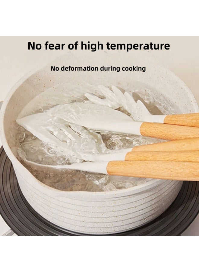 NOVOLAN Silicone Cooking Utensil Set, 17-Piece Kitchen Tool Set with Comfortable Wood Handle, Food-Grade Silicone, Heat Resistant up to 230°C, Includes Stylish Storage Container for Easy Organization - Image 4
