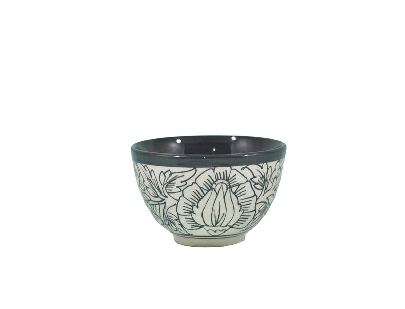 Caffeine Ceramic Handmade Black Peru Dessert Bowl Set of 6 150 ml - Image 4