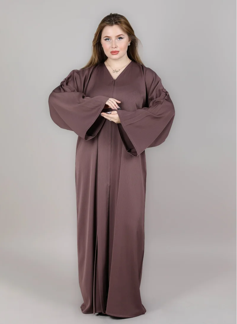 أم سكوير فاشن MSquare Fashion Brown CEY Fabric With Broad Sleeves