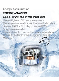 KASTWAVE 15L Double Tank Refrigerator for Tesla Model Y, Fresh & Constant Temperature, 12V Car Fridge 16 Quart Portable Freezer Compressor Cooler for Tesla Model Y (-20°C, Black)  - Image 5