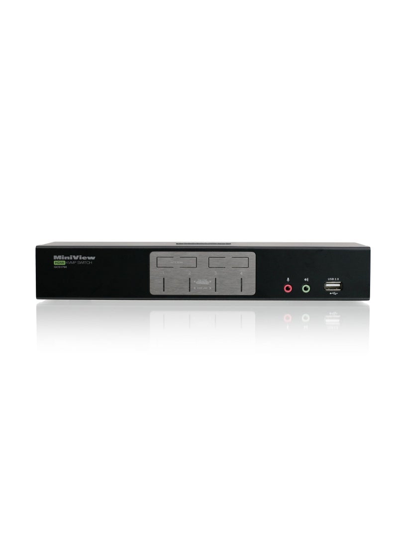 Iogear IOGEAR 4-Port HDMI Multimedia KVM Switch with Audio, USB 2.0 Hub and HDMI KVM w/Full Set of Cables, (GCS1794 TAA Compliant)  - Image 2