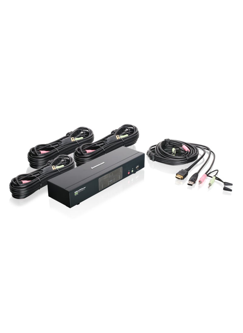 Iogear IOGEAR 4-Port HDMI Multimedia KVM Switch with Audio, USB 2.0 Hub and HDMI KVM w/Full Set of Cables, (GCS1794 TAA Compliant)  - Image 1