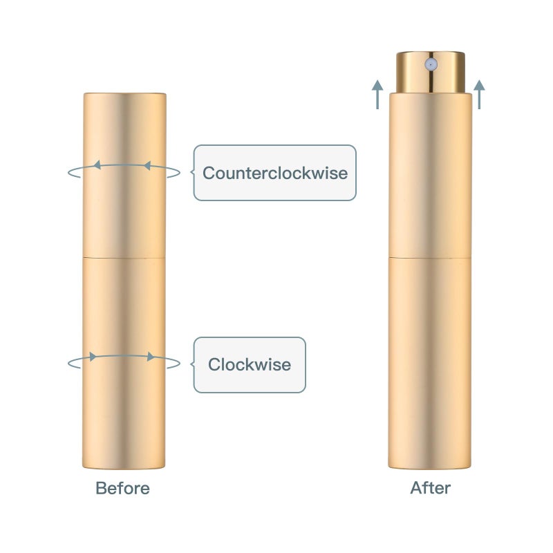 Tekson 10ml Travel Perfume Atomizer Refillable, Mini Cologne Spray Bottle Empty, Small Coffee Spray Bottle (Gold) - Image 4