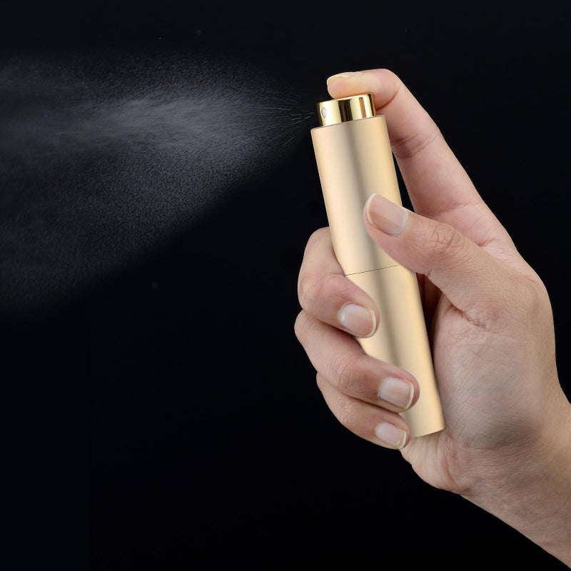 Tekson 10ml Travel Perfume Atomizer Refillable, Mini Cologne Spray Bottle Empty, Small Coffee Spray Bottle (Gold) - Image 2
