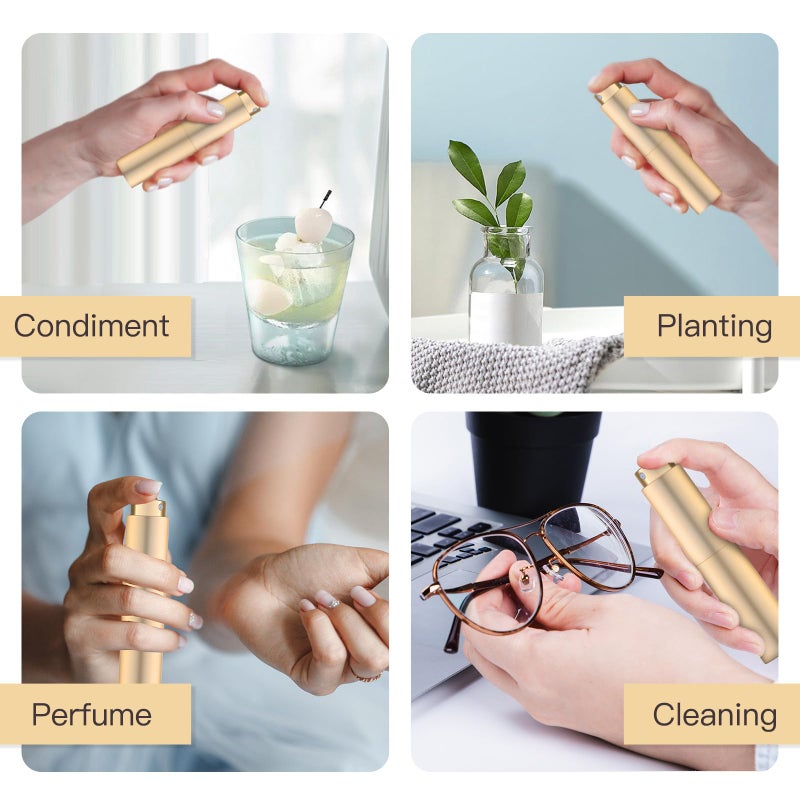 Tekson 10ml Travel Perfume Atomizer Refillable, Mini Cologne Spray Bottle Empty, Small Coffee Spray Bottle (Gold) - Image 3