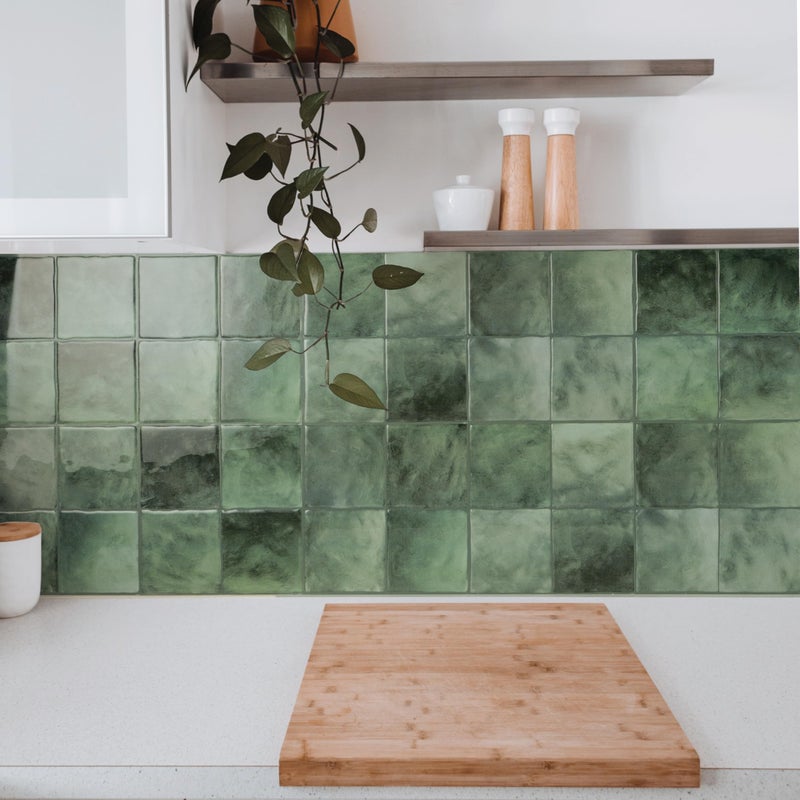 SMART TILES Peel and Stick Backsplash - 5 Sheets of 9" x 9" - 3D Adhesive Peel and Stick Tile Backsplash for Kitchen, Bathroom, Wall Tile, Taza - Image 2