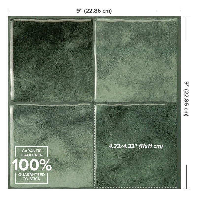 SMART TILES Peel and Stick Backsplash - 5 Sheets of 9" x 9" - 3D Adhesive Peel and Stick Tile Backsplash for Kitchen, Bathroom, Wall Tile, Taza - Image 3