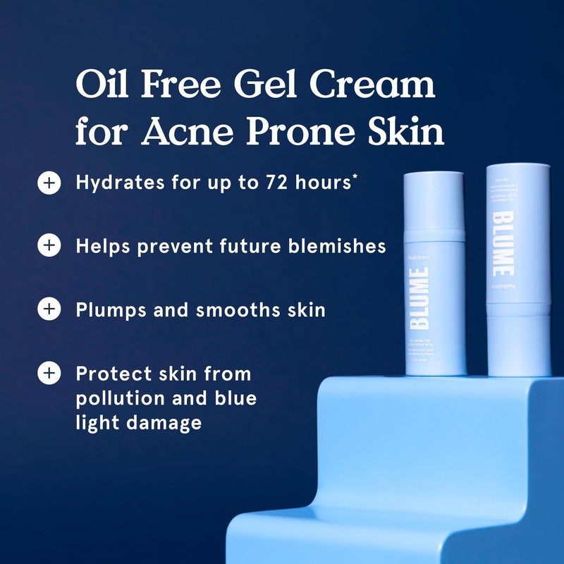 Blume Meltdown Gel Face Moisturizer for Acne Prone Skin - Oil Free Facial Moisturizer with Niacinamide & Centella to Even Skin Tone - 72-Hour Hydration Face Cream with Ceramides & Squalane (1.7 oz) - Image 2