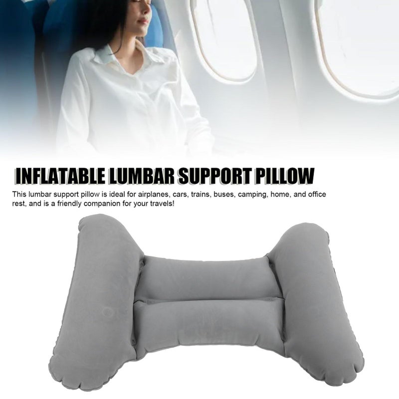 Self Inflating Lumbar Pillow Portable Travel Support for Airplane Long Journey - Image 5