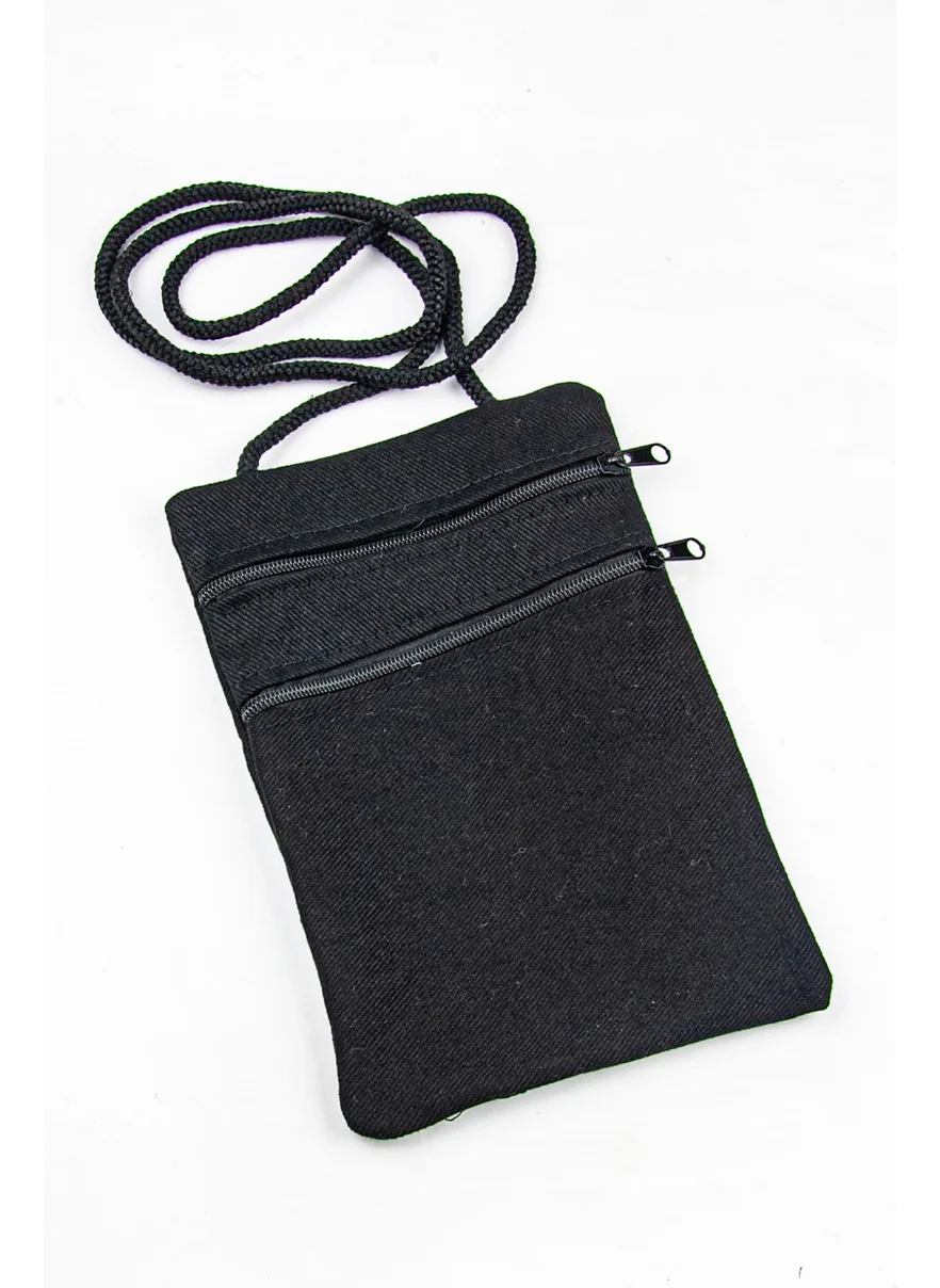 İhvan Ihvan Neck Strap Coin Purse Double Eyed Black