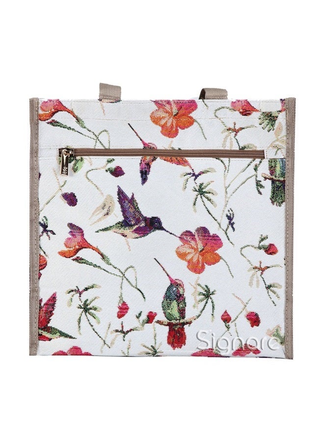 Signare Tapestry Shoulder Bag Shopping Bag for Women with Hummingbird Design (Shop-HUMM) - Image 2