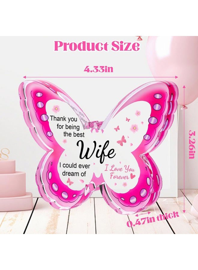 ilifemate Gifts for Wife, Wife Ideas, for Wife - Acrylic Butterfly Plaque Wife Gift 4.33 × 3.26 × 0.47 inch, Valentines Day, Thanksgiving, Anniversary, Birthday Gifts for Women - Image 5