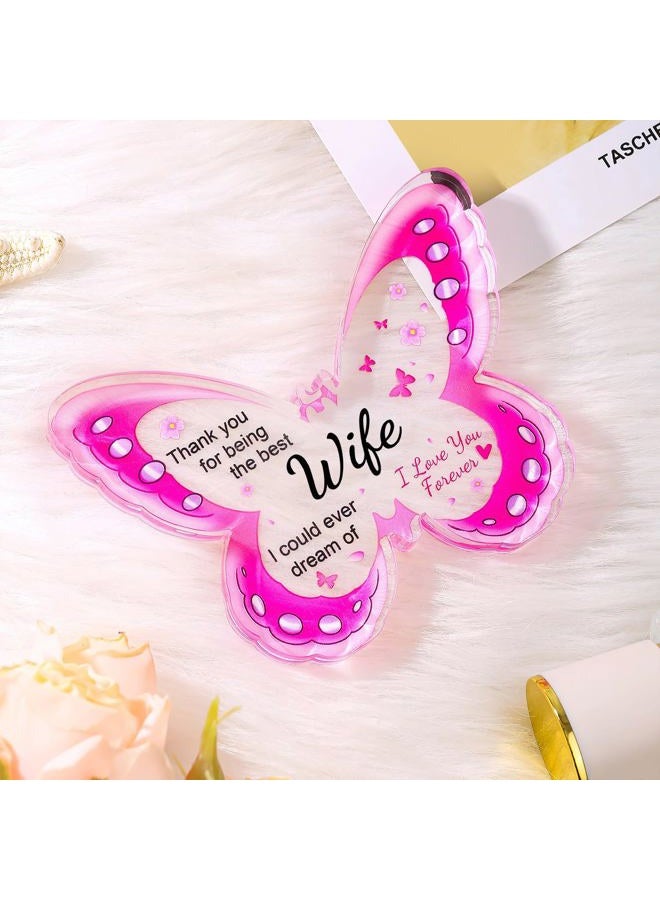 ilifemate Gifts for Wife, Wife Ideas, for Wife - Acrylic Butterfly Plaque Wife Gift 4.33 × 3.26 × 0.47 inch, Valentines Day, Thanksgiving, Anniversary, Birthday Gifts for Women - Image 3
