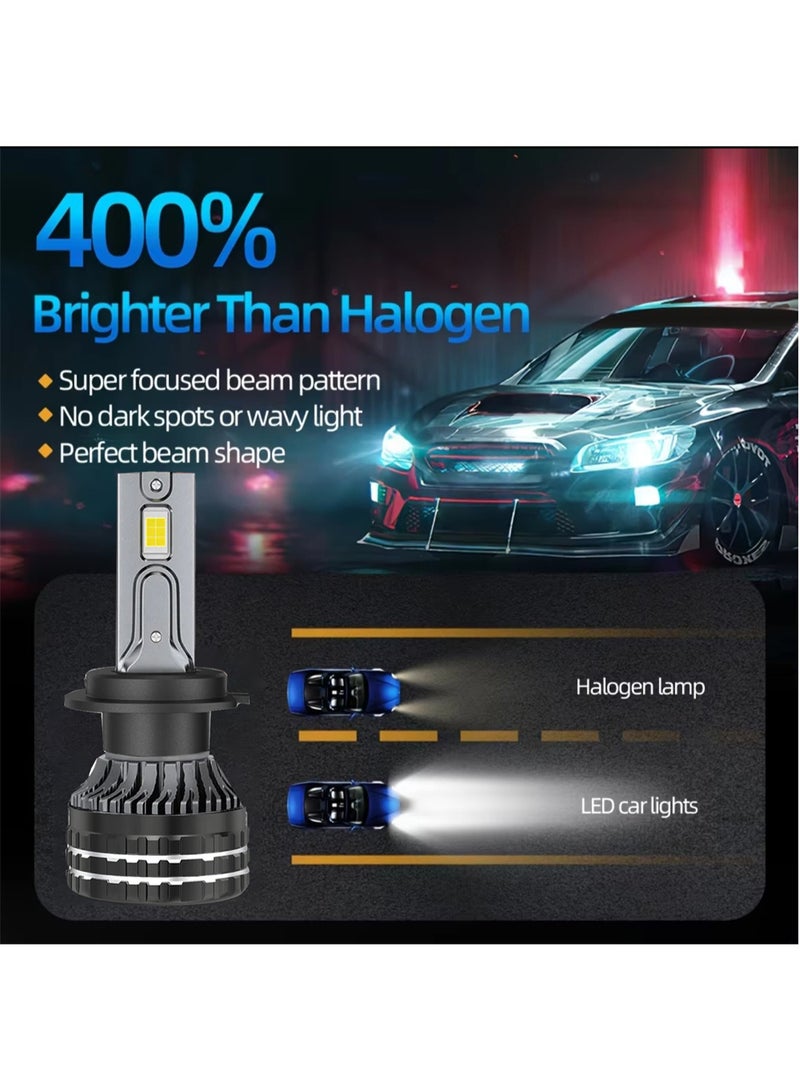 لمبات المصابيح الأمامية LED من طراز H8/H9/H11، 25000 لومن، ضوء أبيض بارد 6000 كلفن فائق السطوع، مجموعة لمبات الضباب H8 H9 H11 لاستبدال المصابيح الهالوجينية، لمبات إضاءة القيادة، جاهزة للتشغيل فور التوصيل، عبوة من قطعتين - Image 4