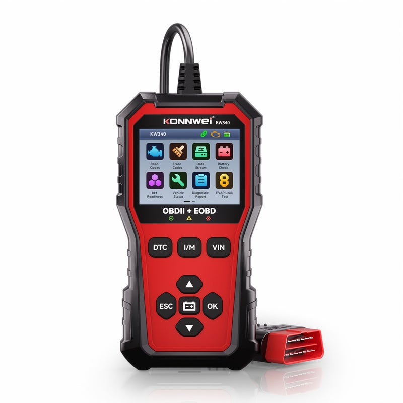 Konnwei KW340 OBD2 Scanner With I M Readiness Battery Check One Click Keys Auto Repair Lifeprint - Image 1