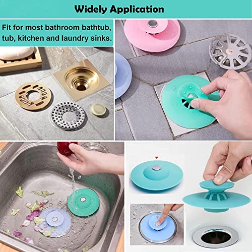 DHRUSIMI Hair Catcher & Drain Stopper, 2 in 1 Sink Drain Cover, Flex Silicone Strainer for Shower/Bathtub/Tub/Floor Drain/Kitchen Sink Pack of 2 (Sink Strainer - A) - Image 4