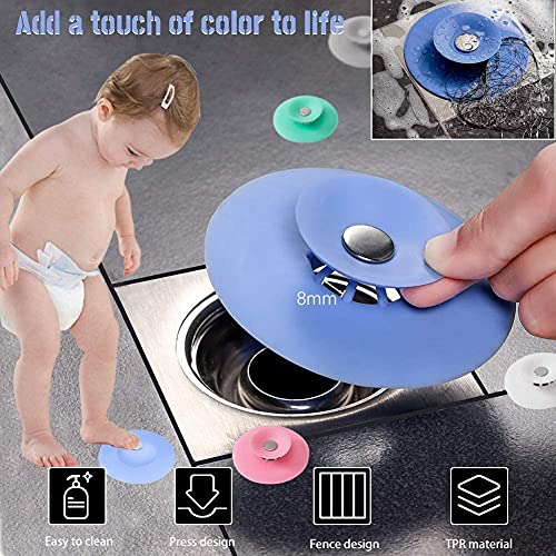 DHRUSIMI Hair Catcher & Drain Stopper, 2 in 1 Sink Drain Cover, Flex Silicone Strainer for Shower/Bathtub/Tub/Floor Drain/Kitchen Sink Pack of 2 (Sink Strainer - A) - Image 5