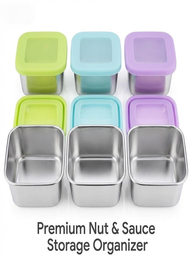 KZDAZ Stainless Steel Snack Containers with Clear Lids for Kids & Travel, 6oz Reusable On-the-Go Snack Boxs, Easy Open for Kids , Leak-proof & Stackable, Peek Inside Foods without Opening Bento Box (4 Pack) - Image 3