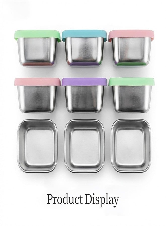 KZDAZ Stainless Steel Snack Containers with Clear Lids for Kids & Travel, 6oz Reusable On-the-Go Snack Boxs, Easy Open for Kids , Leak-proof & Stackable, Peek Inside Foods without Opening Bento Box (4 Pack) - Image 5